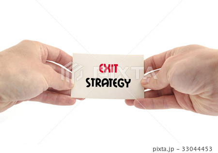 Exit strategy text concept Exit strategy text concept 33044453