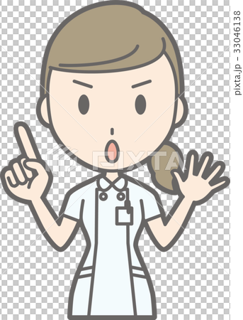 Illustration that a nurse in a white coat is careful Illustration that a nurse in a white coat is careful 33046138