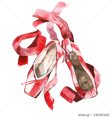 Elegant Illustration Of Ballet Pink Shoes Withのイラスト素材 33046160 Pixta