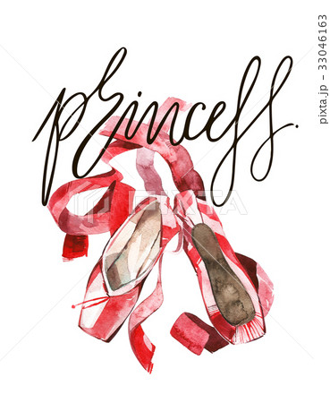 Elegant illustration of ballet pink shoes with 33046163