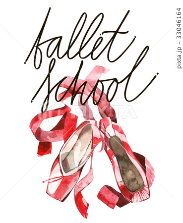 Elegant illustration of ballet pink shoes with 33046164