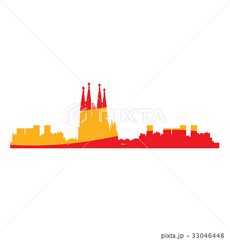 Isolated cityscape of Barcelona Isolated cityscape of Barcelona 33046448