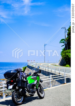 バイクツーリング（海岸線） 背景ボケ 33049407
