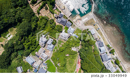 小島 おしま 愛媛県今治市 空撮の写真素材