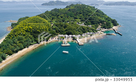 小島 おしま 愛媛県今治市 空撮の写真素材