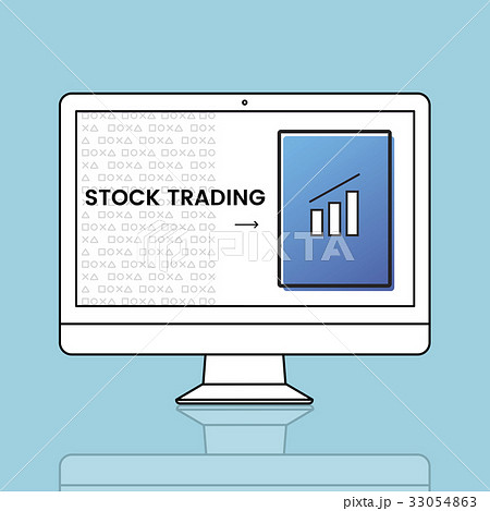 Network connection graphic overlay background on computer screen 33054863