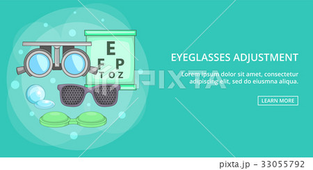 Eyeglasses banner horizontal, cartoon style 33055792