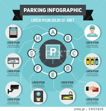 Parking infographic concept, flat style Parking infographic concept, flat style 33055826