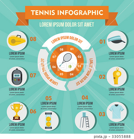 Tennis infographic concept, flat style 33055888