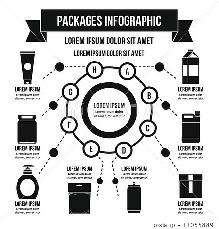 Packages infographic concept, simple style 33055889