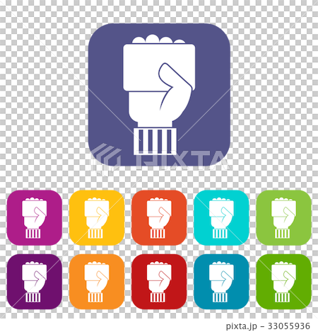 Hand of soccer referee showing card icons set flat 33055936