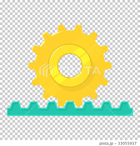 Rack pinion icon, cartoon style 33055937