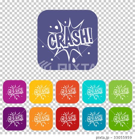 Crash explosion icons set flat - Stock Illustration [33055959] - PIXTA
