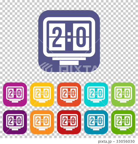 Soccer scoreboard icons set flat Soccer scoreboard icons set flat 33056030