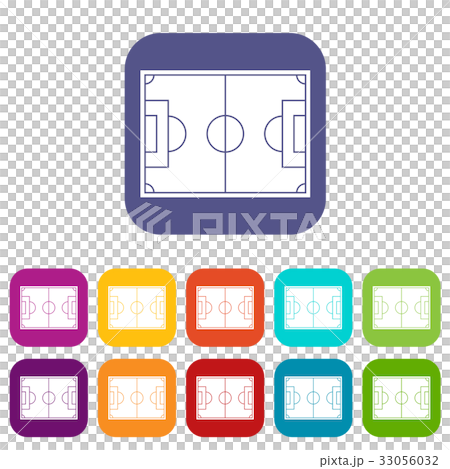 Soccer field icons set flat 33056032
