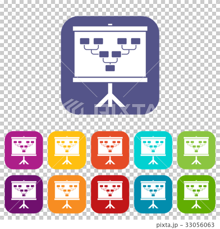 Soccer or football field scheme icons set flat Soccer or football field scheme icons set flat 33056063