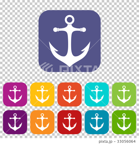 Anchor icons set flat Anchor icons set flat 33056064