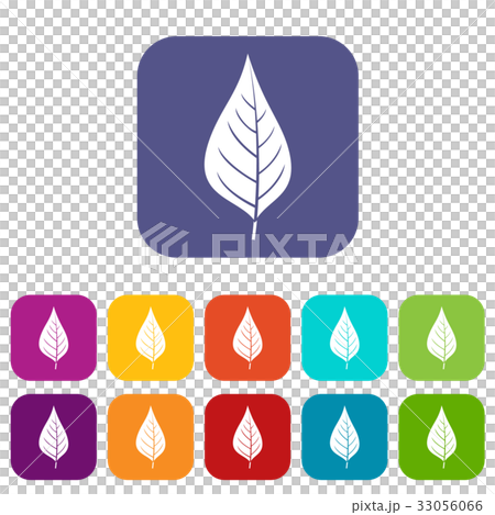 Apple tree leaf icons set flat 33056066