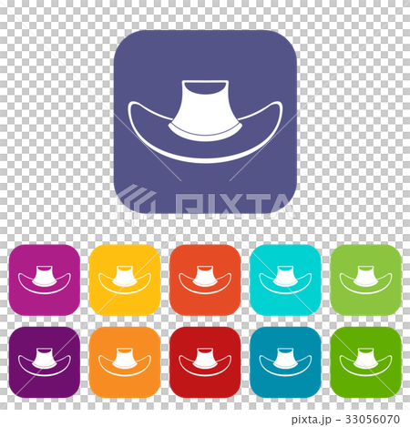 Cowboy hat icons set flat Cowboy hat icons set flat 33056070