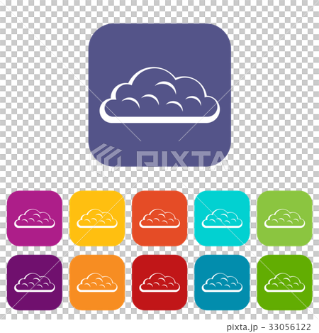 Snow cloud icons set flat - Stock Illustration [33056122] - PIXTA