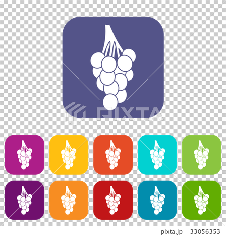 Grapes icons set flat 33056353