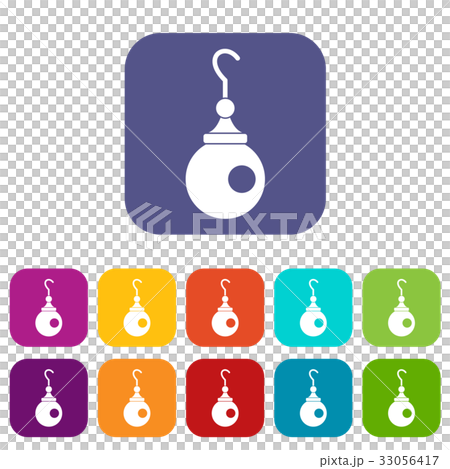 Earring icons set flat 33056417