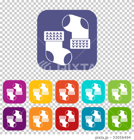 Baby socks icons set flat Baby socks icons set flat 33056494