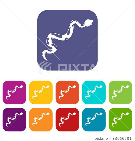 Creeping snake icons set flat Creeping snake icons set flat 33056501