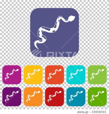 Creeping snake icons set flat Creeping snake icons set flat 33056501