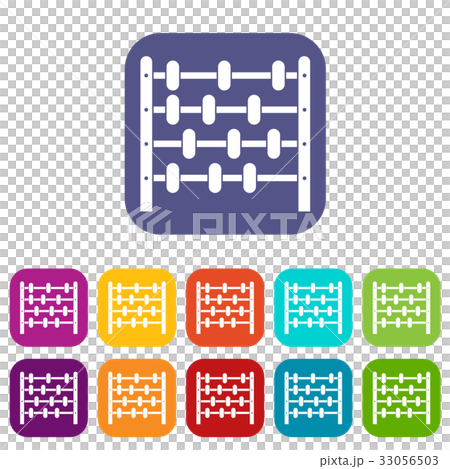 Children abacus icons set flat Children abacus icons set flat 33056503