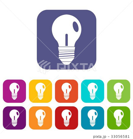 Light bulb icons set flat 33056581