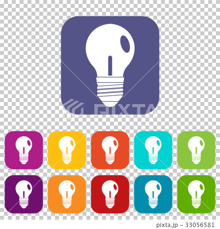 Light bulb icons set flat 33056581