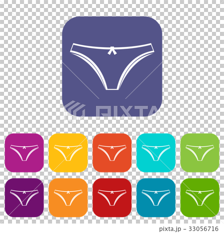 Panties icons set flat 33056716