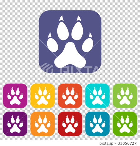 Cat paw icons set flat Cat paw icons set flat 33056727