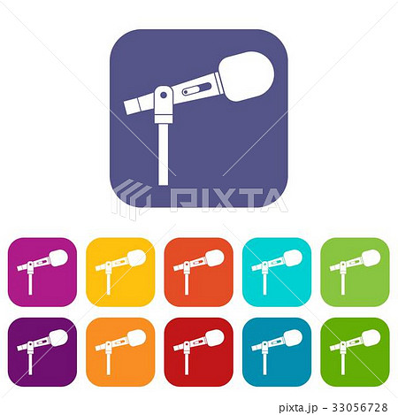 Microphone icons set flat 33056728