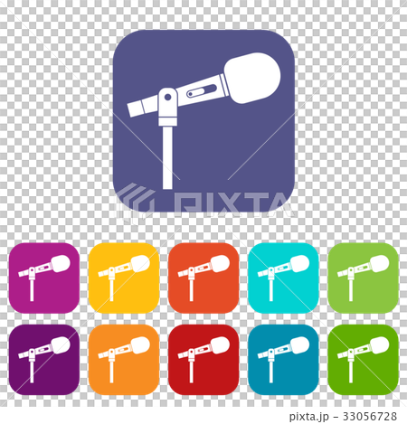 Microphone icons set flat 33056728