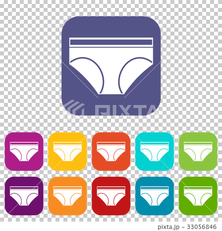 Woman underwear panties icons set flat 33056846