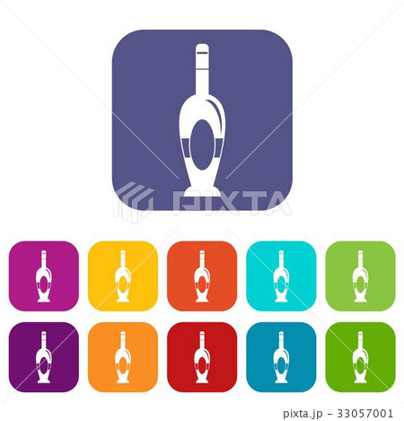 holiday bottle icons set flat holiday bottle icons set flat 33057001