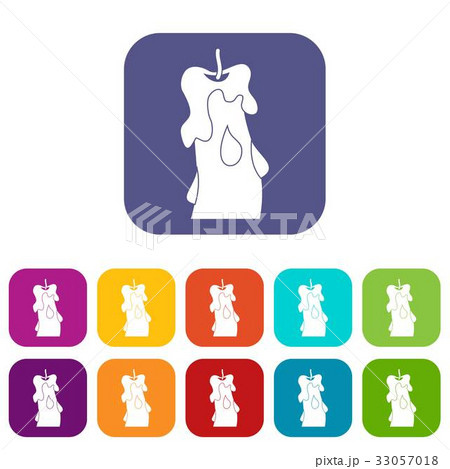 Candle icons set flat 33057018