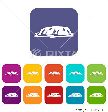Cliff icons set flat 33057019