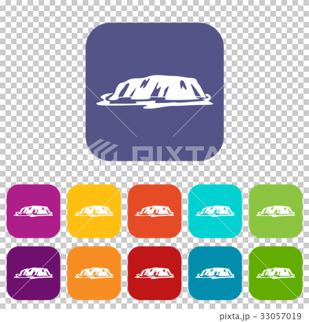 Cliff icons set flat 33057019