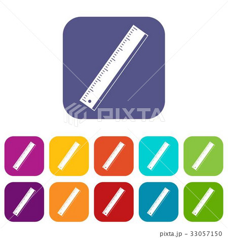 Yardstick icons set flat Yardstick icons set flat 33057150
