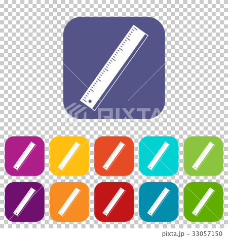 Yardstick icons set flat Yardstick icons set flat 33057150