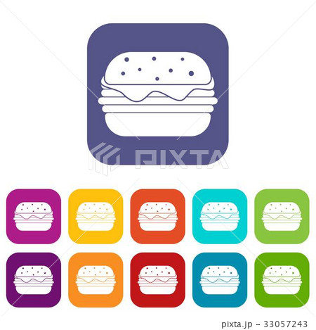 Hamburger icons set flat 33057243