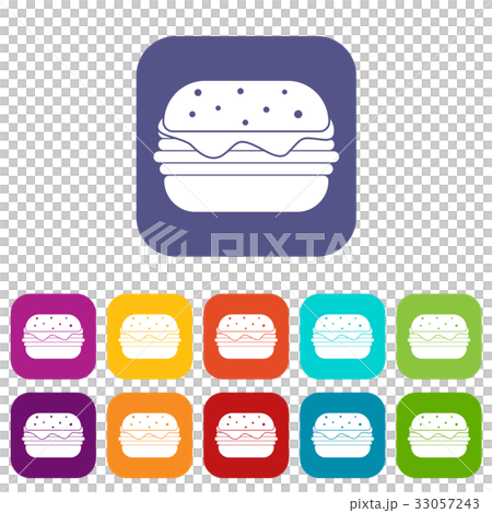 Hamburger icons set flat 33057243