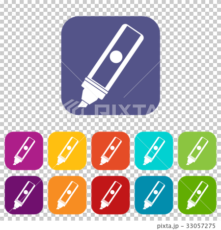 Permanent marker icons set flat Permanent marker icons set flat 33057275