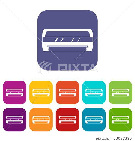 Conditioning split system icons set flat Conditioning split system icons set flat 33057380