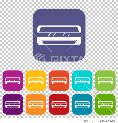 Conditioning split system icons set flat Conditioning split system icons set flat 33057380