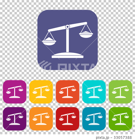 Retro scales icons set flat - Stock Illustration [33057388] - PIXTA