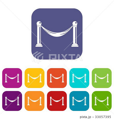 Barrier icons set flat 33057395